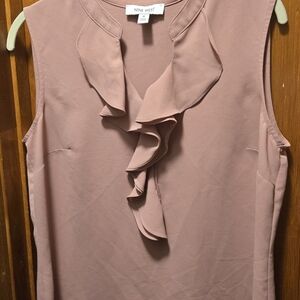 Nine West Mauve Ruffle Blouse